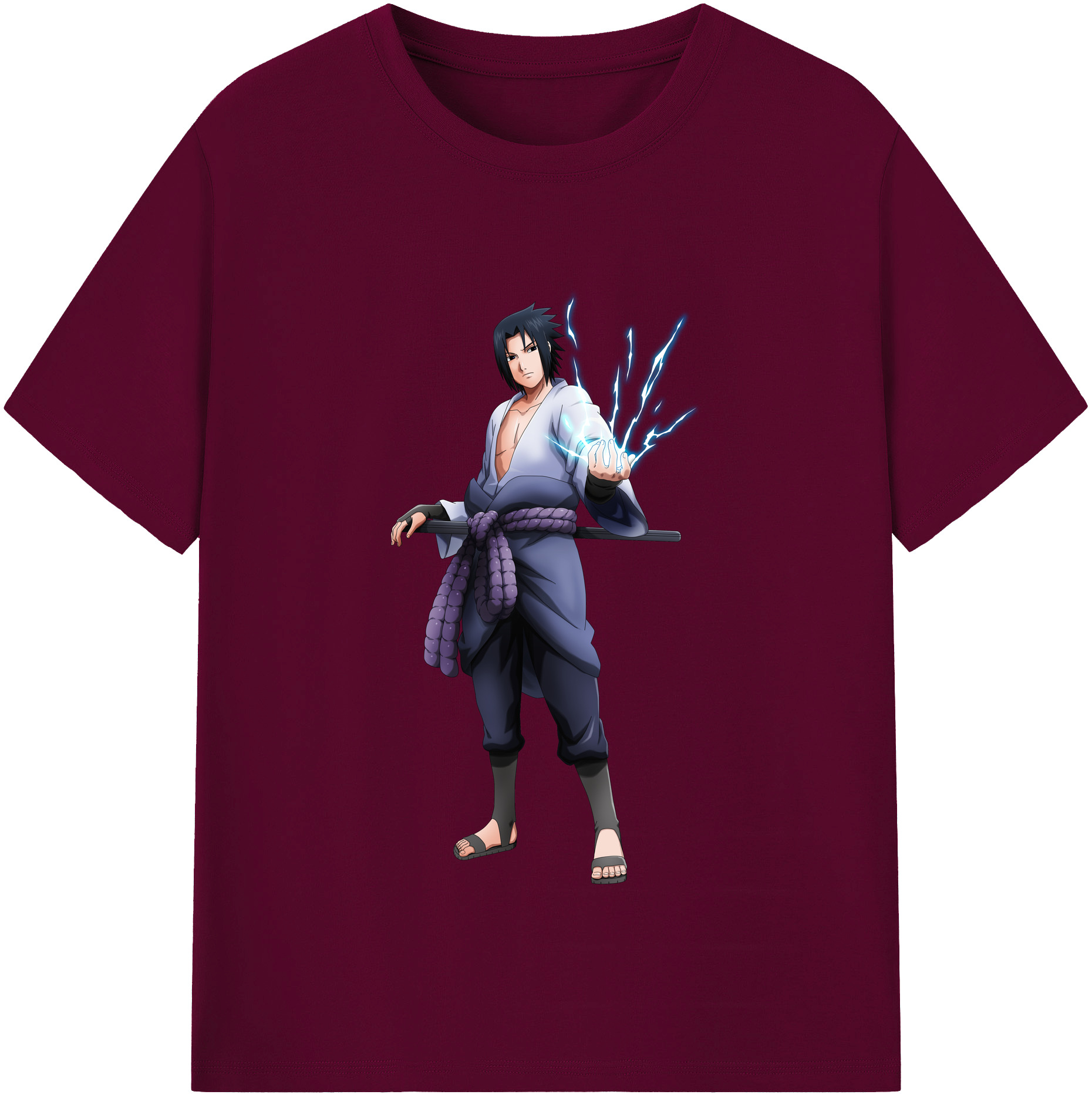 （画像用） NARUTO -ナルト- うちは サスケ Uchiha Sasuke レディースカジュアルプリントTシャツ（綿100％）